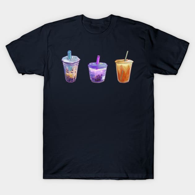 Boba Tea Set T-Shirt by evumango